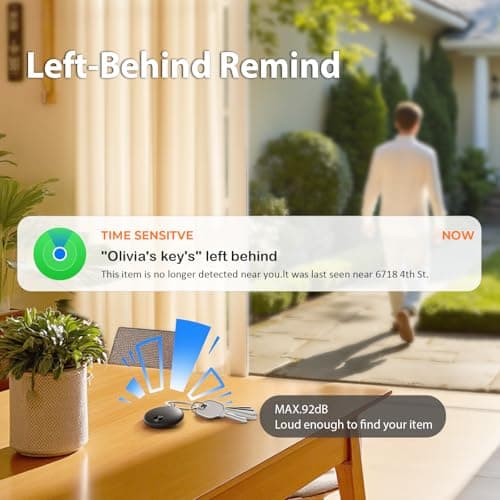 Tracker Tags- 4 Pack, Bluetooth Trackers Works with Apple Find My APP (iOS Only), 92 dB Sound, Replaceable Battery, Smart Tracking Tag Keys Finder and Item Locator for Keys, Bags, Luggage, Wallet, etc - Thumbnail 3