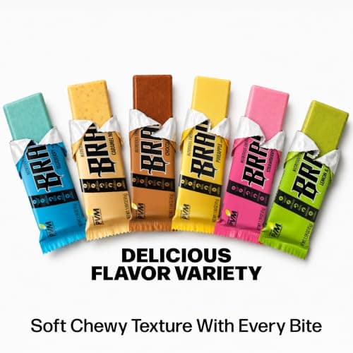 Braven Bar Assorted Variety Pack Energy Bars (1.59 oz, Pack of 10) – Energy Chews with 5g Protein – On-the-Go Energy Snacks for Running, and Sports - Gluten Free Snacks for Sustained Energy Boost - Thumbnail 6