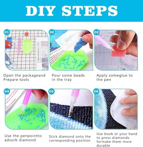 Lophomie Diamond Art Kits for Adults, 5D DIY Starry Night Diamond Painting Kits for Adults Beginners, Diamond Dots Kits Gem Arts Crafts for Home Wall Decor 12x16 Inch - Thumbnail 6