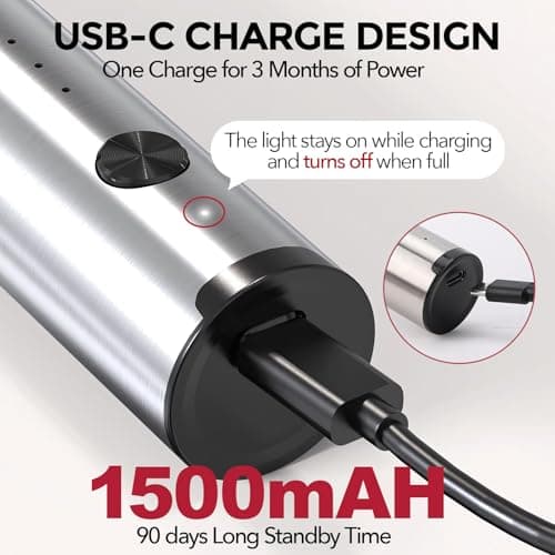 YARRAMATE Rechargeable Milk Frother, 3-Speed Electric Whisk, 2 Heads - Thumbnail 4