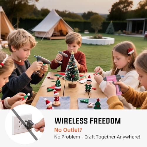 Mothers Day Gift, Cordless Hot Glue Gun Gifts Kit for Mom Grandma, 30s Fast Heating & 50PCS Premium Mini Glue Sticks, Rechargeable, Compact & Portable, Auto Shut-Off, Perfect for DIY, Crafts & Repairs - Thumbnail 5