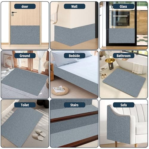 Cat Scratch Mat for Couch, Wall & Cat Tree - 78.7" Trimmable Self-Adhesive Cat Scratcher, Cat Scratch Furniture Protector, Felt Alternative to Sisal, DIY Cat Tower Replacement, 2 Pack(Light Grey) - Thumbnail 5