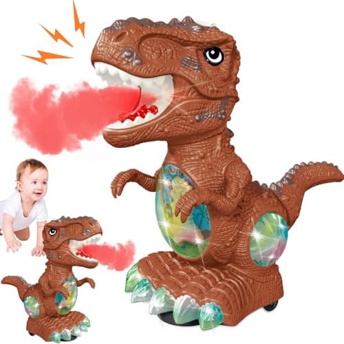 Dinosaur Toys for Kids 3-4 Year Old Boy,Roar Music and Lights Toddler Toy for Boys Girls,Moving Dino Baby Toy with Mist Spray & 1 Wheel,Electric Dinosaur Toy for Kids 3-5 Christmas Birthday Gifts - Image 1