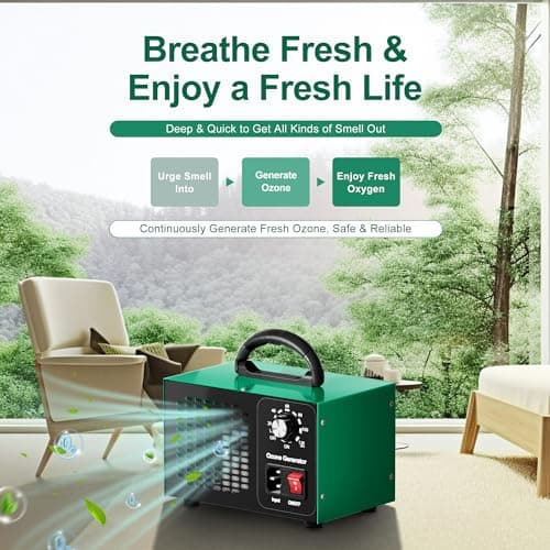 Ozone Generator 45,000mg/h, Home/Industrial O3 Car Deodorizer. Ozone Machine Air Ionizer Ozone Odor Eliminator for Strong Odor. Odor Eliminator for Home, Car, Pet. Room Deodorizer For 2500 sq ft. - Thumbnail 4