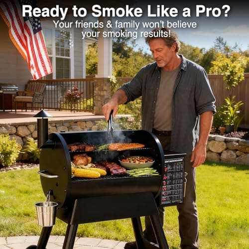 Meat Temperature BBQ Smoker Guide, Smoking Grill Accessories - Wood, Time, & Temp - Stocking Stuffers Christmas Grilling Gifts for Dad Husband Grandpa Men - Thumbnail 2