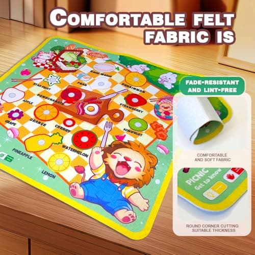Zymari Pretend Play Food for Kids Kitchen with Pattern-Matching Felt Board, Cutting Toy Food with Storage Bag, Fake Fruit Learning Toys for Toddlers Boys Girls,Gift for Children Birthday (Fruits) - Thumbnail 6