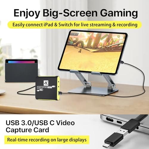SUDTREEV HDMI Capture Card for Nintendo Switch 2, 1080P 60FPS, Yellow - Thumbnail 2