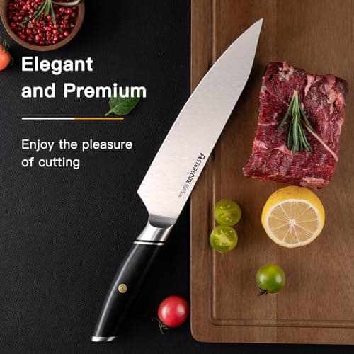 Astercook Chef Knife, 8 Inch Professional Kitchen Chef Knife, German High Carbon Stainless Steel Ultra Sharp Knife, Chefs Knives with Ergonomic Handle and Gift Box (ABS Handle), Mothers Day Gifts - Thumbnail 2