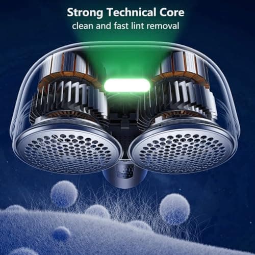 Nesugar Electric Professional Dual-Head Fabric Shaver and Lint Remover and Clothes Shavers with Green Light aided Identification, 3-Speeds (M5) - Thumbnail 4