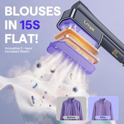 Steamer for Clothes, Handheld and Portable with 15-Second Heat-Up, 2-in-1 Steamer & Iron with Smart Touch Operation and 4 Modes, Suitable for All Fabrics, Ideal for Home & Travel - Thumbnail 2
