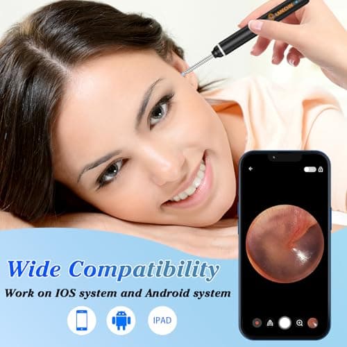 LMECHN 1920P HD Ear Wax Removal Tool with Camera, Slim Wireless Ear Otoscope, 6 Lights, IP67 Waterproof Ear Cleaner with 8 Skin-Friendly Silicone Scoops for iPhone, iPad & Android. - Thumbnail 5