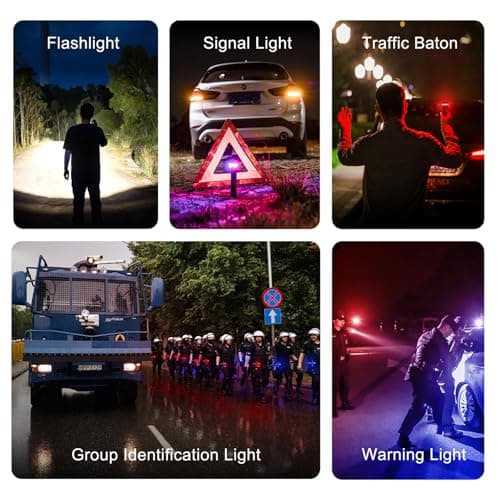 NEXTORCH P83 Tactical Flashlight 2100 Lumens, Rechargeable White, Red & Blue LED Light for Police, One-Step Strobe, USB-C Charging, Nano-Ceramic Bezel for Emergency, 3400mAh Battery for Outdoor Use - Thumbnail 4