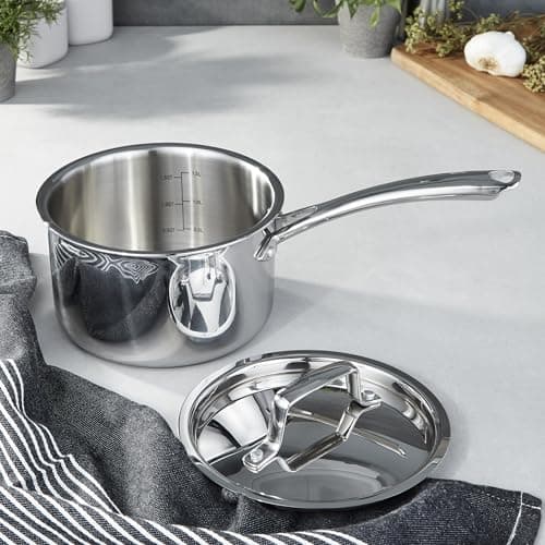 BergHOFF Professional Tri-Ply 18/10 Stainless Steel 6.25" Saucepan 2qt. with Lid