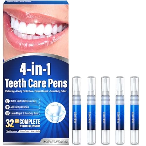 Teeth Whitening Pen Kit - 35% Carbamide Peroxide, Stain Removal, 3 Whitening Pens + 2 Remineralizing Pens, Enamel Repair, Anti-Cavity, Sensitive Teeth Care - Image 1