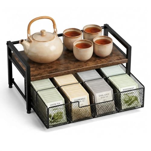 LFILONRO 8-Drawer Tea & K-Cup Storage Organizer for Countertop