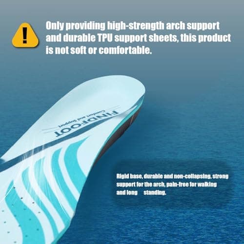 Hard and Durable Orthopedic Arch Support Shoe Insoles for Foot (Blue, 9) - Thumbnail 2