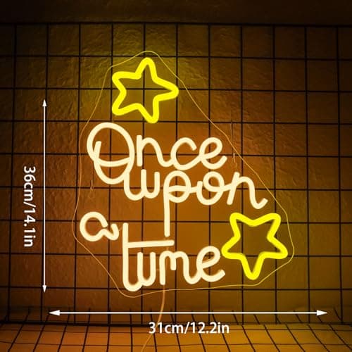 NXYX Once Upon A Time Neon Sign Fairy Tale Inspired LED Wall Art for Nursery Bedroom or Living Room Decor Magical Storybook Themed Lighted Sign for Kids and Book Lovers - Thumbnail 3