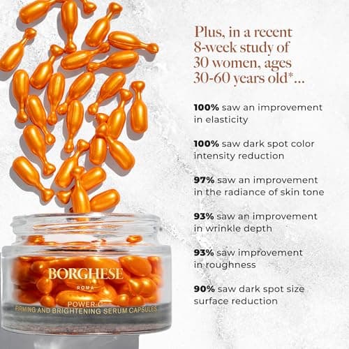 Borghese Power-C Serum, 50 Capsules - L Ascorbic Acid Vitamin C Serum 20% with Vitamin E for Fine Lines, Wrinkles, & Firmness, for All Skin Types - Thumbnail 2