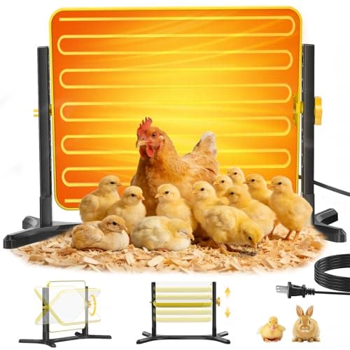 Lobeline Chicken Coop Heater, 50-158℉ Brooder & Chicken Heater for Coop with Smart Thermostat, UL Certified Radiant Heat Plate for Chicks to Hens, 5-Height & 360° Adjustable Angle, Winter Heating