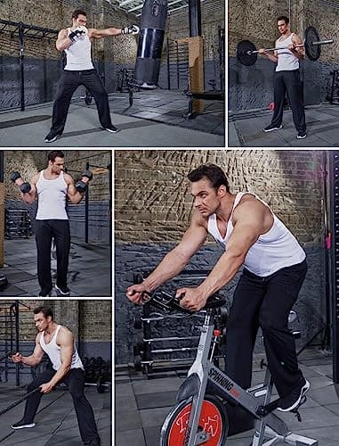 Deyeek Men's Loose Fit Sweatpants Open Bottom Mens Baggy Sweat Pants Wide Leg Joggers Pants with Pockets Navy Sweatpants Men - Thumbnail 6