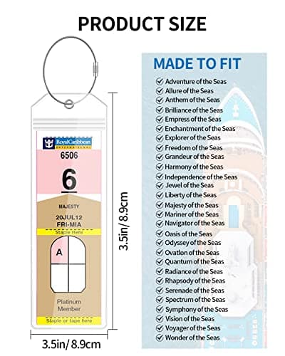 NTONPOWER Cruise Luggage Tags Holders With Steel Loops - Clear Waterproof Document Tags for Royal Caribbean & Celebrity Cruise Ships - Thumbnail 3