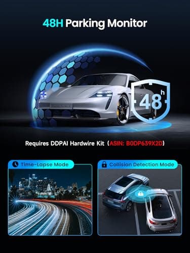 DDPAI Dash Cam Front and Rear, 4K+1080P Car On-Dash Mounted Cameras, Dashcam Included 64GB Card, Built-in 5G WiFi 6, GPS, 3'' IPS, AI ISP Night Vision, 48H Parking Mode, Loop Recording, ADAS, Z50 Pro - Thumbnail 5