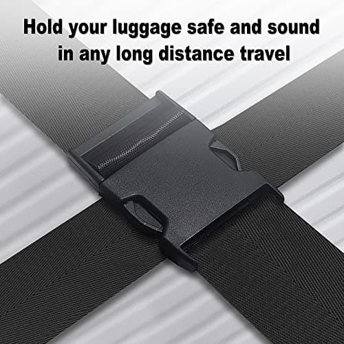Luggage Straps for Suitcases TSA Approved Travel Belt 4 Pack by Chelmon (Black) - Thumbnail 4