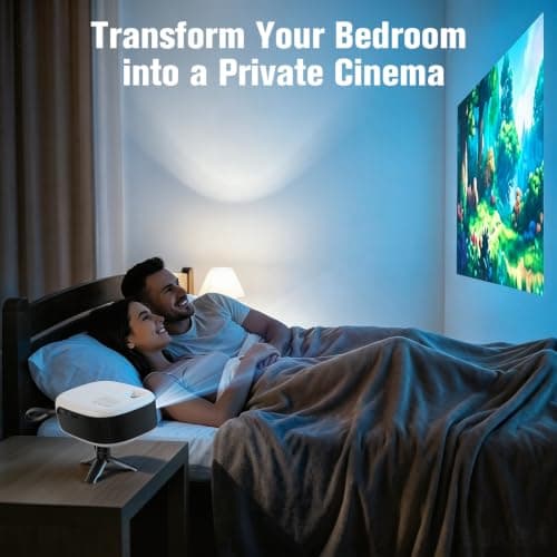 Mini Projector, Portable Projector for iPhone [1080P Full HD Support], 260ASIN Portable Movie Projector with Stable Tripod, 200" Display Home Theater for Bedroom, Outdoor Movie Night, TV Stick/HDMI - Thumbnail 5