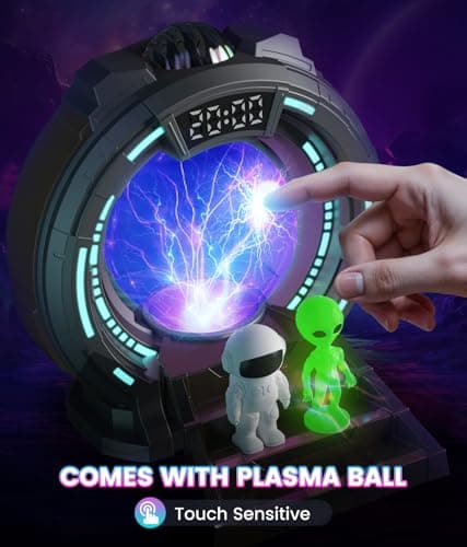 Northern Galaxy Light Projector with Plasma Ball ,Remote Control LED Night Light Aurora Portal Projector with Bluetooth Speaker, White Noise, Timer - for Bedroom ,Kids Room Gifts for Christmas - Thumbnail 2
