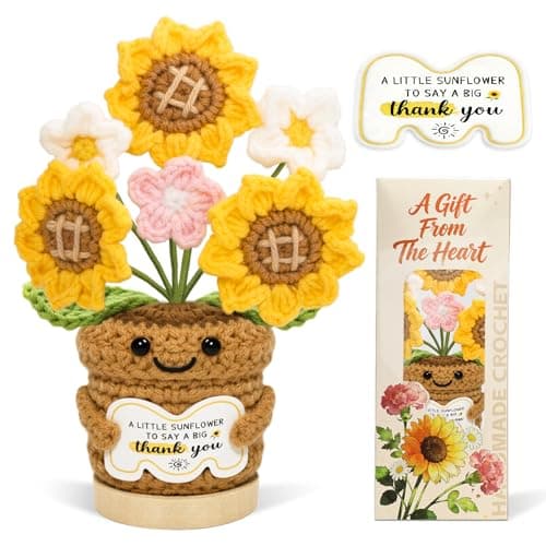 Thank You Gifts for Women – Teacher Appreciation Crochet Flower Gifts for Teacher Coworker Nurse Doctor Friend Mom, Graduation End of Year Appreciation Gifts, Emotional Support Gift - Image 1