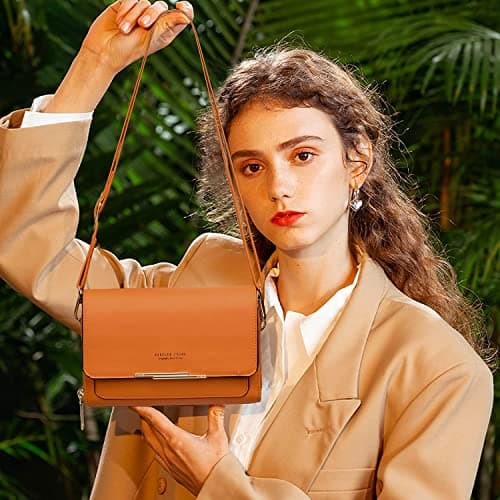 Roulens Small Crossbody Bag for Women,Cell Phone Purse Women's Shoulder Handbags Wallet Purse with Credit Card Slots - Thumbnail 3