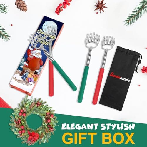 SANTAMADE Bear Claw Back Scratcher 4 Pack, Telescopic Expendable Cool Gifts for Men, Women, Grandma, Grandpa - Funny White Elephant Gifts for Adults Useful Stocking Stuffers for Adults - Thumbnail 2