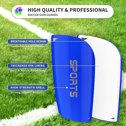 ATHCISE Kids Youth Soccer Shin Guards with Sleeves, Slip in Shinguards Soccer Shin Pads for 3-15 Years Old Boys Girls Child Teens - Thumbnail 4