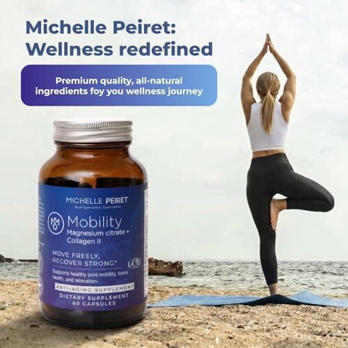 Michelle Peiret Mobility - Magnesium + Collagen Supplement with Hyaluronic Acid & Vitamin C | Supports Bones, Joints & Muscles | Gluten-Free & Non-GMO | 60 Capsules for Men & Women - Thumbnail 4