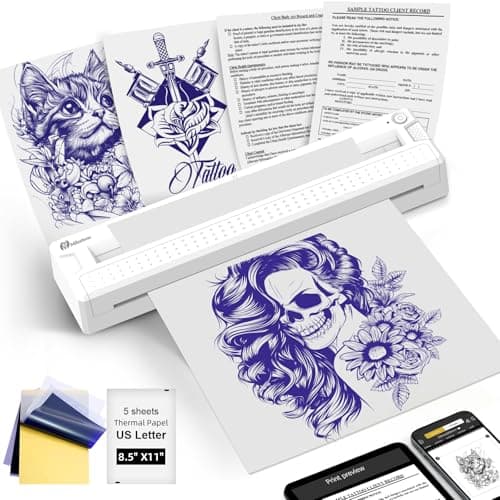 TATOPRT Milestone M9 Professional Tattoo Stencil Printer, Upgraded 2-in-1 Wireless Bluetooth Portable Thermal Printer for Tattoo Stencils & Documents Compatible with Phone/Tablet/PC - Image 1