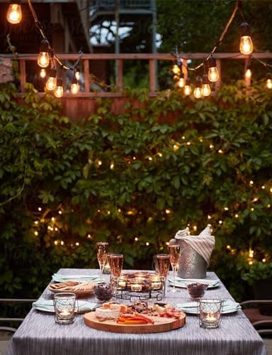 Svater Outdoor String Lights 150FT, E26 Socket, 48pcs S14 Shatterpoof Bulbs, 1 Watt Dimmable 2700K Warm White, IP65 Waterproof Commercial Grade Patio Lights（3 Pack X 50FT） - Thumbnail 6
