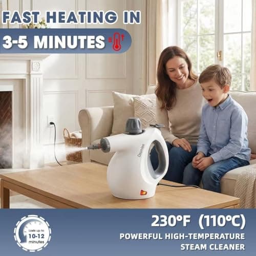 Osumlee Pressurized Handheld Steam Cleaner with 14 pcs Accessories 15.2OZ Multi-Purpose Portable Steamer for Cleaning, Multi-Surface Steamer for Home, Floor, Grout - Thumbnail 2
