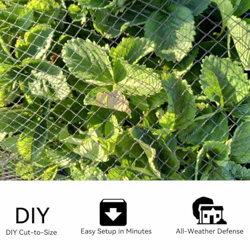 XiHaKey Bird Netting for Garden 15x15 Ft, 1/2 Inch Mesh Heavy Duty Garden Netting for Plants, Fruit Trees & Blueberries, UV Resistant Outdoor Protection Against Birds, Squirrels, Deer & Poultry - Thumbnail 3