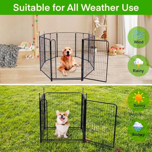 Getlay Tall Garden Fence, 52in High 6 Panels Total 13.3 Ft(L) Dog Fence Outdoor for Yard, 21 inches Wide with Low Sills, Animal Barrier Fence, Flower Bed Fencing. Pet Fence, Garden Fence Border - Thumbnail 4