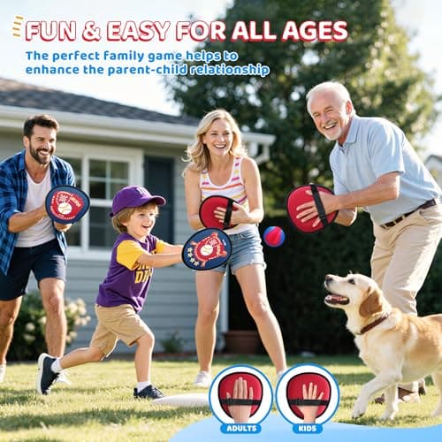 Twinkoo Toss and Catch Ball Game Set for Kids 3-5, Kids Toddler Baseball Glove & Catch Ball Toys,Kids Outdoor Games for Family, Toys for Beach Pool Yard Outside, Birthday Gift for Ages 3 4 5 6 7 8-12 - Thumbnail 3