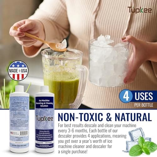 Tupkee Ice Machine Cleaner Nickel Safe - 16oz, Compatible for Affresh, Whirlpool 4396808, Manitowoc, Kitchenaid, Scotsman Ice Maker Cleaner Descaler - Pack of 4 - Thumbnail 5