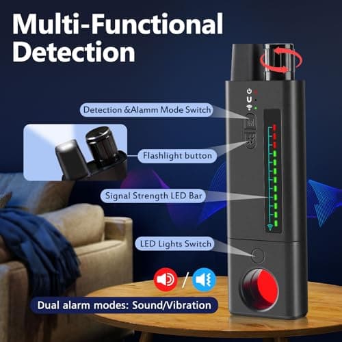 FOWARD GAUSS Hidden Camera Detector, Anti-Spy Detector, Listening Device Detector, Camera Finder, FG9 Plus Professional Privacy Protector - Thumbnail 2