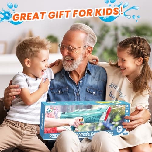 Skirfy Electric Water Gun with Display,Auto Suction Water Guns for Adults&Kids,Squirt Guns Battery Powered Automatic Water Blasts,Pool Beach Outdoor Party Toys for Kids - Thumbnail 6