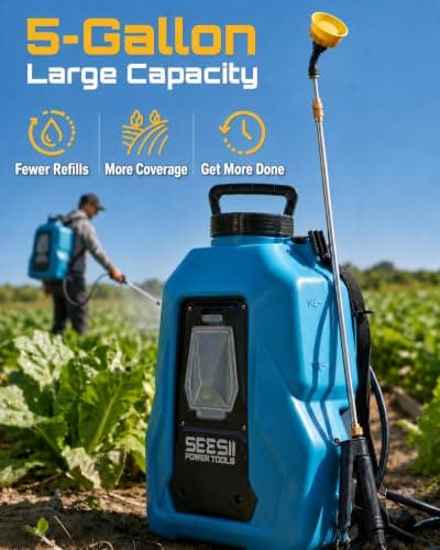 SEESII 5 Gal Leak-Proof Backpack Sprayer Battery Powered with 2 Batteries - Thumbnail 2