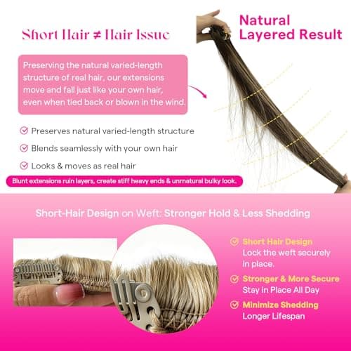 Ve Sunny Black Clip in Hair Extensions Real Human Hair Ombre Remy Hair Clip ins Balayage Clip on Hair Extensions for Women Natural Blend Natural Graying Roots 18 Inch 120g 7pcs - Thumbnail 4