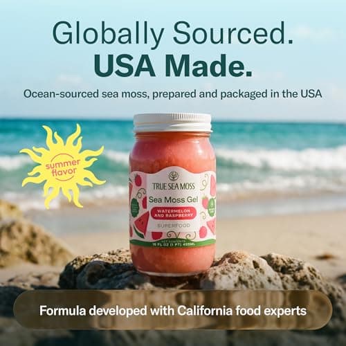 TrueSeaMoss Sea Moss Gel – Wildcrafted Seamoss with Fruits – Jams & Jellies – Watermelon/Raspberry, Pack of 1 (Labels may Vary) - Thumbnail 6