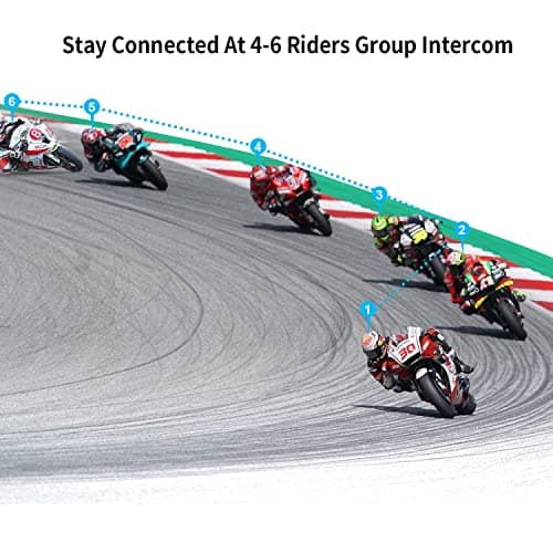 SCSETC S-9 Motorcycle Helmet Bluetooth Headset - 2000m, 6-Rider Intercom - Bluetooth Helmet Headset with CVC Noise Cancellation, Handsfree/Voice Control/HD Music - 2 Pack - Thumbnail 3