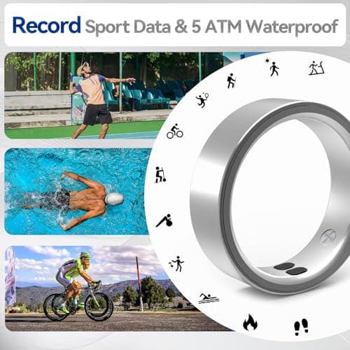 Smart Rings for Women Men,Sleep Tracking Wearable,Fitness Tracker Ring with Step/Heart Rate/Blood Oxygen/Distance/Calorie,Clock Vibration,No Subscription Fee,5ATM Waterproof, iOS&Android(Rose Gold10) - Thumbnail 6