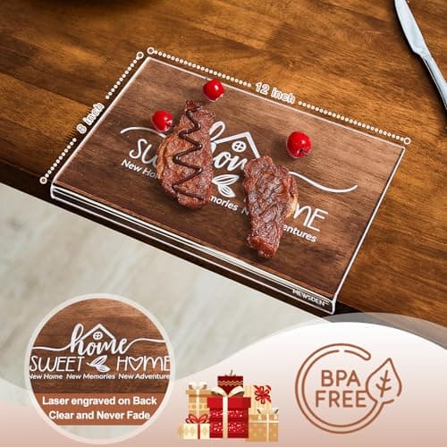 House Warming Gifts New Home - Engraved Acrylic Cutting Board with Counter Lip, Clear Countertop Protector Housewarming Gifts for Women Man Couples First House New Apartment Aesthetic Kitchen Decor - Thumbnail 3