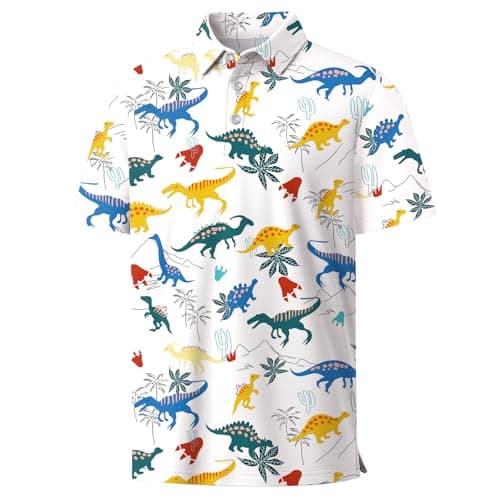Rioofinx Boys Polo Shirt Hawaiian Golf Clothes Fashion Short Sleeve Performance Dry Fit Tops for Active Casual Tropical Shirt KL01 13-14T - Image 1